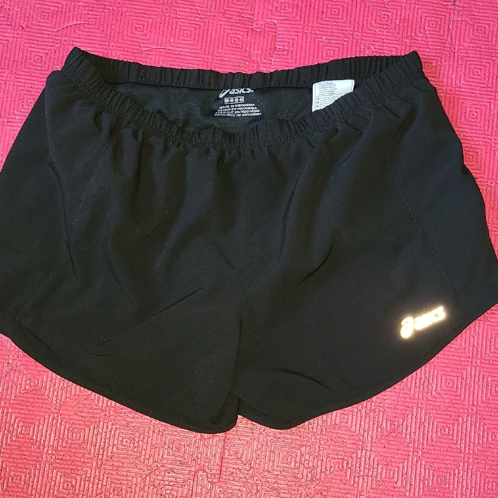 Asics Black Athletic Running Shorts Lightweight Breathable